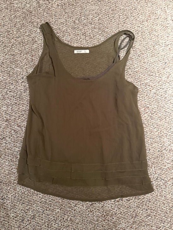 Old Navy Tops - Old Navy Olive Layered-Hem Scoop Tank Top